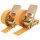 2x Spanngurt mit Ratsche 1-tlg 4m 800kg 25mm TÜV/GS orange wetterfest und robust