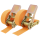 2x Spanngurt mit Ratsche 1-tlg 4m 800kg 25mm TÜV/GS orange wetterfest und robust
