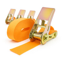4x Spanngurt mit Ratsche 1-tlg 4m 800kg 25mm TÜV/GS...
