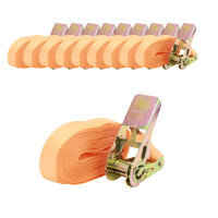 TRUTZHOLM 10x Spanngurt mit Ratsche 1-tlg 4m 800kg 25mm...