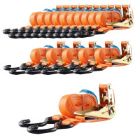 15x Spanngurt Ratschen Zurrgurt 5m 800kg 0,8t 0,8to ORANGE 2tlg