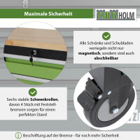 Werkstattwagen Deluxe XXL 163 x 97 cm mit Gummibaumholz-Arbeitsplatte, 20 Schubladen, unbestückt