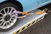 4x Spanngurte Autotransport Zurrgurt Radsicherung PKW KFZ Trailer Anhänger Verzurrsystem 2t 2to 2000 kg ORANGE