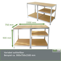 Schwerlastregal 180x75x75cm 875 kg 5 Böden Regal Steckregal Lagerregal