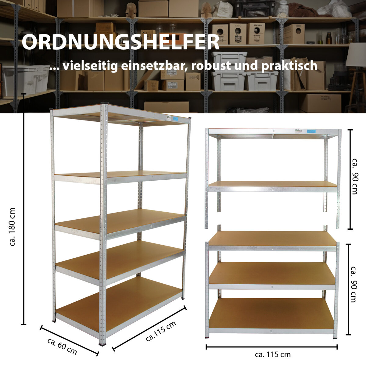 XXL Schwerlastregal 180x120x60 cm 875 kg Traglast Lagerregal, 66,99 €