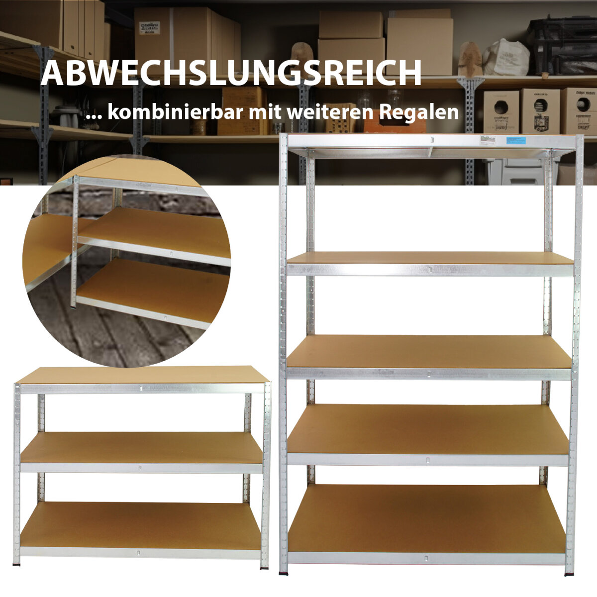 XXL Schwerlastregal 180x120x60 cm 875 kg Traglast Lagerregal, 66,99 €