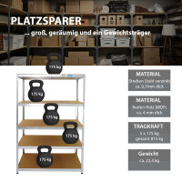 XXL Schwerlastregal 180x115x60 cm 875 kg Traglast Lagerregal Kellerregal