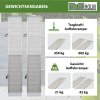 TRUTZHOLM 2x Auffahrrampe extralang 307 cm klappbar Traglast 900 kg Alu geriffelte Motorradrampe