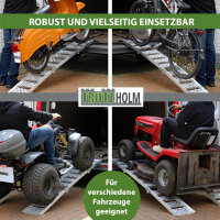 TRUTZHOLM 2x Auffahrrampe Alu 2-fach klappbar 198 cm Traglast 680 kg gerillt gelocht Verladerampe