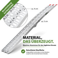 TRUTZHOLM 1x Auffahrrampe klappbar 228 cm Traglast 340 kg Alu gelocht Rampen Motorradrampe grau