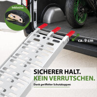 TRUTZHOLM 1x Auffahrrampe klappbar 228 cm Traglast 340 kg Alu gelocht Rampen Motorradrampe grau