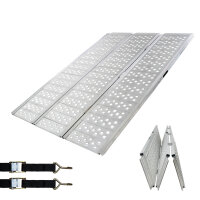 DREIBREIT by TRUTZHOLM Auffahrrampe 2-fach klappbar 175 cm 1020 kg Alu grau gelocht Verladerampe