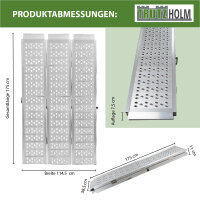 DREIBREIT by TRUTZHOLM Auffahrrampe 2-fach klappbar 175 cm 1020 kg Alu grau gelocht Verladerampe