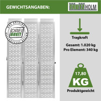 DREIBREIT by TRUTZHOLM Auffahrrampe 2-fach klappbar 175 cm 1020 kg Alu grau gelocht Verladerampe