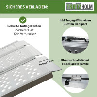 DREIBREIT by TRUTZHOLM Auffahrrampe 2-fach klappbar 175 cm 1020 kg Alu grau gelocht Verladerampe