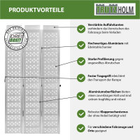 DREIBREIT by TRUTZHOLM Auffahrrampe 2-fach klappbar 175 cm 1020 kg Alu grau gelocht Verladerampe