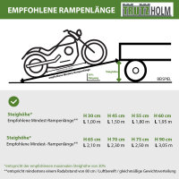 TRUTZHOLM 2x Auffahrrampe klappbar 180 cm Traglast 400 kg Alu grau geriffelt/ gelocht Verladerampe