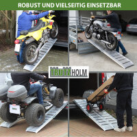 TRUTZHOLM 2x Auffahrrampe klappbar 180 cm Traglast 400 kg Alu grau geriffelt/ gelocht Verladerampe