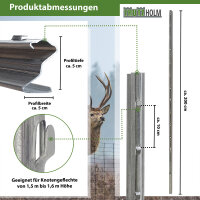 Z-Profil Zaunpfosten 200 cm feuerverzinkt 40x Zaunpfähle 1,5 mm Stärke gestanzte Haken Forstprofil