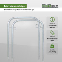 2 x Fahrradanlehnbügel 114 x 78 cm Stahl feuerverzinkt Ø 49mm Einbetonieren Fahrradständer Parker Typ U