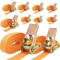 10x Spanngurt mit Ratsche 1-tlg 4m 800kg 25mm TÜV/GS...