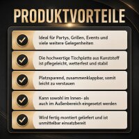 Balkontisch Bistrotisch Klapptisch Gartentisch grau Holzoptik 60 cm Ø  klappbar