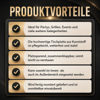 Balkontisch Bistrotisch Klapptisch Gartentisch grau Holzoptik 60 cm Ø  klappbar