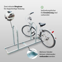 5 x Fahrradanlehnbügel  90 x 84 cm Stahl feuerverzinkt Ø 49 mm grau freistehend Fahrradständer Parker Typ U