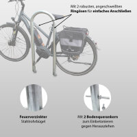 5 x Fahrradanlehnbügel  111,5 x 40 cm Stahl feuerverzinkt Ø 49 mm Einbetonieren Fahrradständer Parker Typ U
