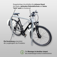 2 x Fahrradanlehnbügel 115 x 99 cm Stahl feuerverzinkt Ø 49 mm Einbetonieren Fahrradständer Parker Typ U