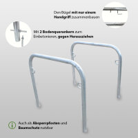 2 x Fahrradanlehnbügel 115 x 99 cm Stahl feuerverzinkt Ø 49 mm Einbetonieren Fahrradständer Parker Typ U