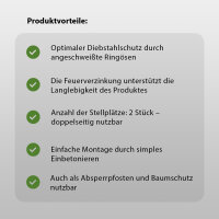 2 x Fahrradanlehnbügel 115 x 99 cm Stahl feuerverzinkt Ø 49 mm Einbetonieren Fahrradständer Parker Typ U