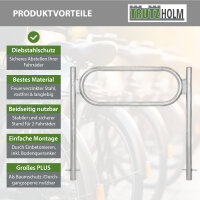 2x Fahrradanlehnbügel 115 x 124 cm Stahl feuerverzinkt Ø 60 mm Einbetonieren Fahrradständer Typ O