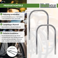 2x Fahrradanlehnbügel 116x74 cm Edelstahl Ø 60 mm zum Einbetonieren Fahrradständer Parker Typ U