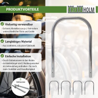 5x Fahrradanlehnbügel 116x74 cm Edelstahl Ø 60 mm zum Einbetonieren Fahrradständer Parker Typ U