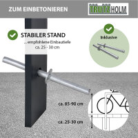 5 x Fahrradanlehnbügel 115 x 76 cm Flachstahl 12 mm pulverbeschichtet Einbetonieren Parker Anthrazit      Typ U