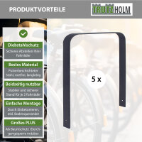 5 x Fahrradanlehnbügel 115 x 76 cm Flachstahl 12 mm pulverbeschichtet Einbetonieren Parker Anthrazit      Typ U