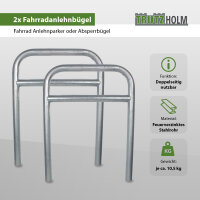 2 x Fahrradanlehnbügel 78 x 115 cm Stahl feuerverzinkt Ø 60 mm grau Einbetonieren Fahrradständer Parker Typ H