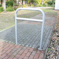 2 x Fahrradanlehnbügel 78 x 115 cm Stahl feuerverzinkt Ø 60 mm grau Einbetonieren Fahrradständer Parker Typ H