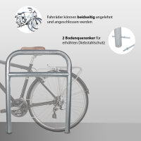 5 x Fahrradanlehnbügel 78 x 115 cm Stahl feuerverzinkt Ø 60 mm grau Einbetonieren Fahrradständer Parker Typ H