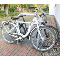 5 x Fahrradanlehnbügel 78 x 115 cm Stahl feuerverzinkt Ø 60 mm grau Einbetonieren Fahrradständer Parker Typ H