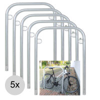 5 x Fahrradanlehnbügel 114 x 78 cm Stahl feuerverzinkt Ø 49mm Einbetonieren Fahrradständer Parker Typ U