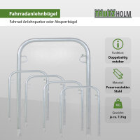 5 x Fahrradanlehnbügel 114 x 78 cm Stahl feuerverzinkt Ø 49mm Einbetonieren Fahrradständer Parker Typ U