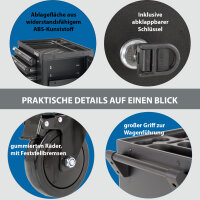 Werkstattwagen ROCKX unbestückt 8 Schubladen Vollauszug Softclose abschließbar Seitentür und Ablage