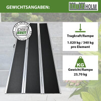 DREIBREIT by TRUTZHOLM Auffahrrampe 215 cm 2-fach klappbar 1020 kg Alu beschichtet Verladerampe