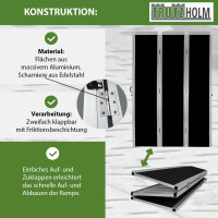 DREIBREIT by TRUTZHOLM Auffahrrampe 215 cm 2-fach klappbar 1020 kg Alu beschichtet Verladerampe