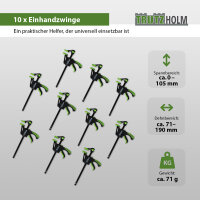 Einhandzwingen 35x105 mm 10er Set Schnellspannzwinge