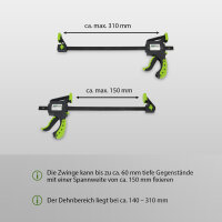 5x Einhandzwinge 60x150 mm Schnellspannzwinge Schraubzwinge Spanner