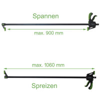 5x Einhandzwinge 60x900 mm Schnellspannzwinge Schraubzwinge Spanner 60x900 mm