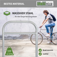 Fahrradanlehnbügel 115 x 78 cm Stahl feuerverzinkt Ø 49 mm zum Einbetonieren Fahrradständer Typ H